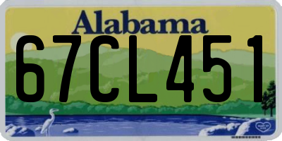 AL license plate 67CL451