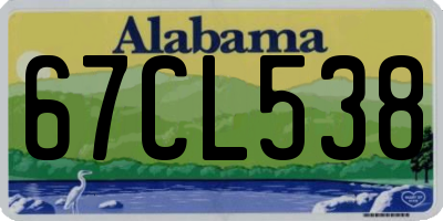 AL license plate 67CL538