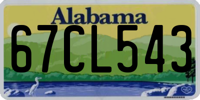 AL license plate 67CL543