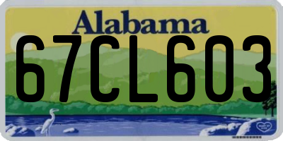 AL license plate 67CL603