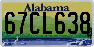AL license plate 67CL638