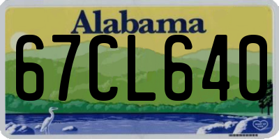 AL license plate 67CL640