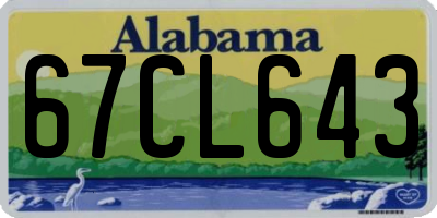 AL license plate 67CL643