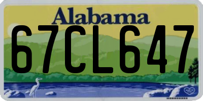 AL license plate 67CL647