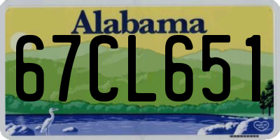 AL license plate 67CL651