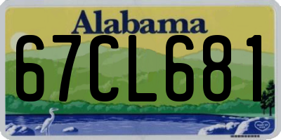 AL license plate 67CL681