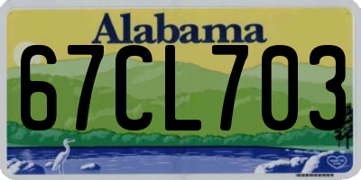 AL license plate 67CL703