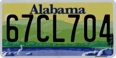 AL license plate 67CL704