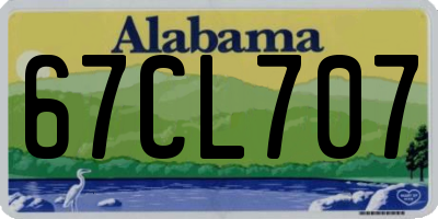 AL license plate 67CL707