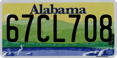 AL license plate 67CL708