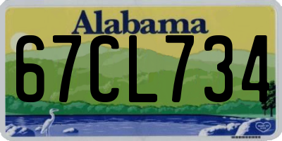 AL license plate 67CL734