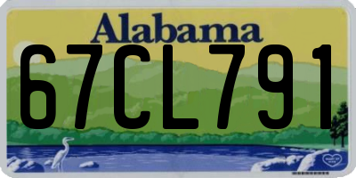 AL license plate 67CL791