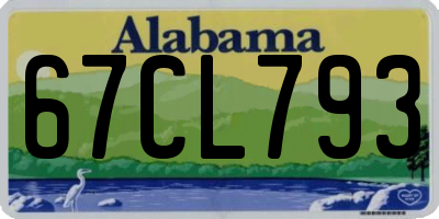 AL license plate 67CL793