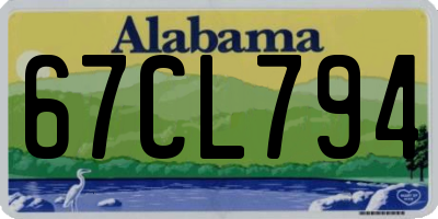 AL license plate 67CL794