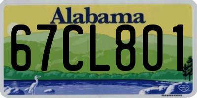 AL license plate 67CL801