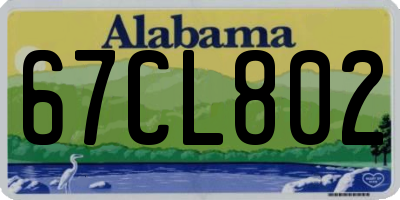 AL license plate 67CL802