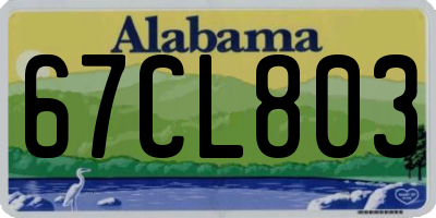 AL license plate 67CL803