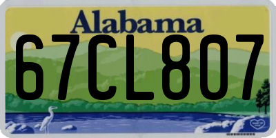 AL license plate 67CL807