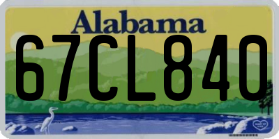 AL license plate 67CL840