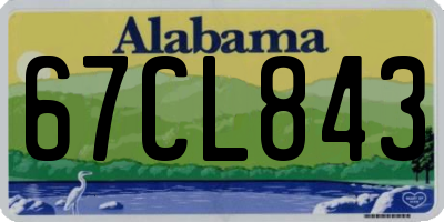 AL license plate 67CL843