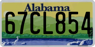 AL license plate 67CL854