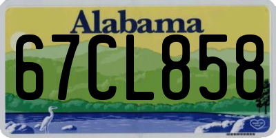 AL license plate 67CL858