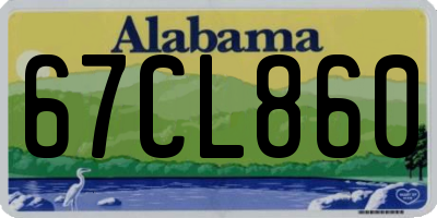 AL license plate 67CL860