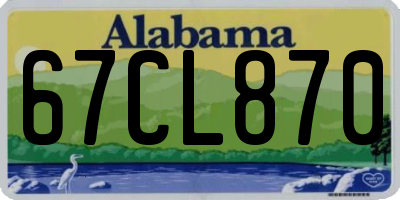 AL license plate 67CL870