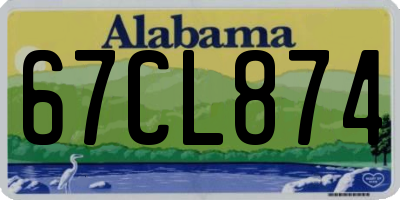 AL license plate 67CL874