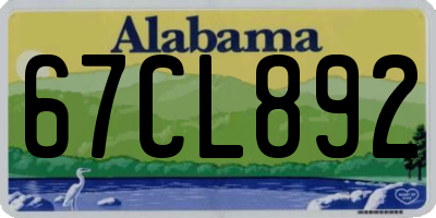 AL license plate 67CL892
