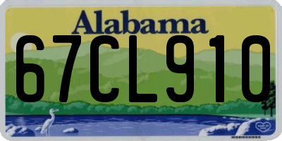 AL license plate 67CL910
