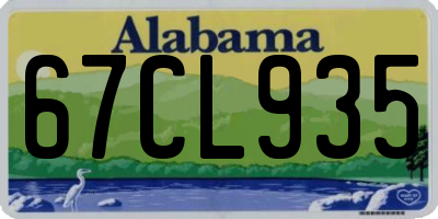 AL license plate 67CL935