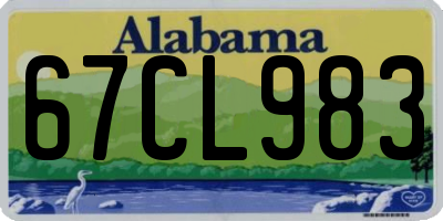 AL license plate 67CL983