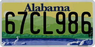 AL license plate 67CL986