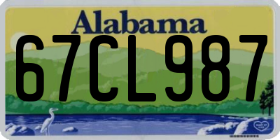 AL license plate 67CL987