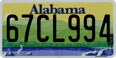 AL license plate 67CL994
