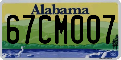 AL license plate 67CM007