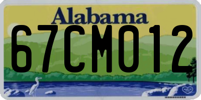 AL license plate 67CM012