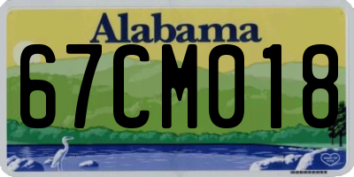 AL license plate 67CM018