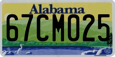 AL license plate 67CM025
