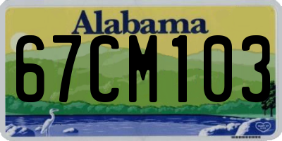 AL license plate 67CM103