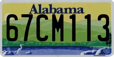 AL license plate 67CM113