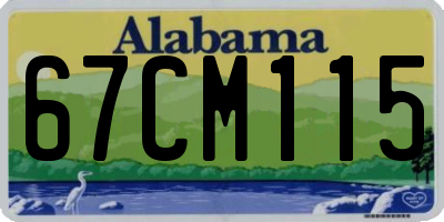 AL license plate 67CM115