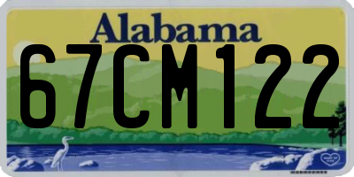 AL license plate 67CM122