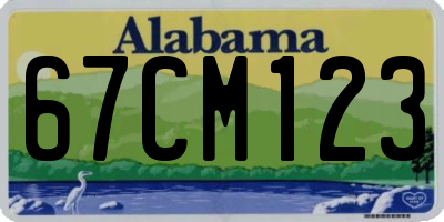 AL license plate 67CM123