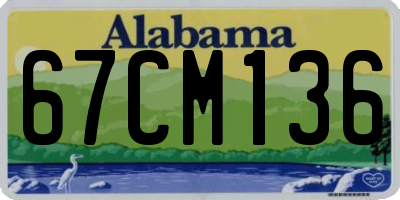 AL license plate 67CM136