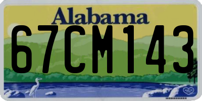 AL license plate 67CM143