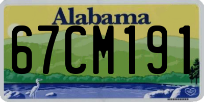 AL license plate 67CM191