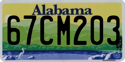 AL license plate 67CM203