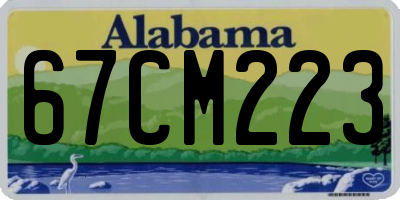 AL license plate 67CM223